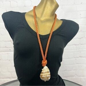 SHELL PENDANT statement necklace! Coastal Grandma look Artisan made